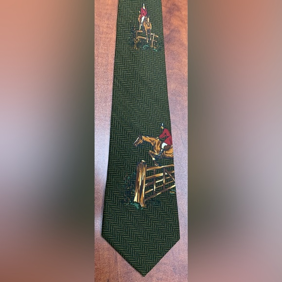 Rare VINTAGE Polo Ralph Lauren Iconic Equestrian Silk Necktie - Picture 11 of 15